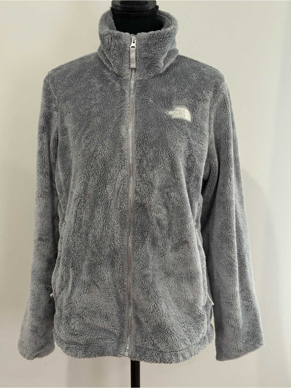 The North Face Women's M Grey Fleece Full-Zip Jacket w Pockets 797